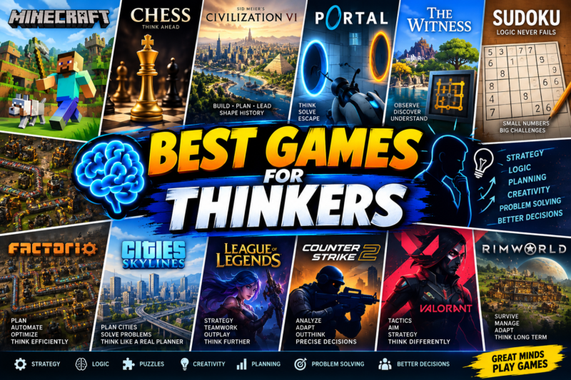 The Best Games for Thinkers: Where Strategy, Logic, and Creativity Meet
